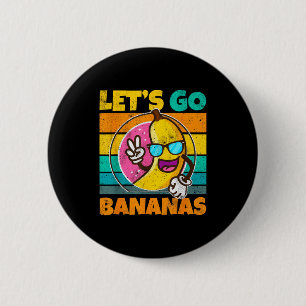 Bóton Redondo 5.08cm Meme de Banana Engraçado Vintage Retro Solte a Paz