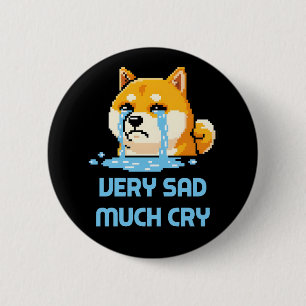 Bóton Redondo 5.08cm Meme engraçado de um cachorro Shiba Inu em arte pi