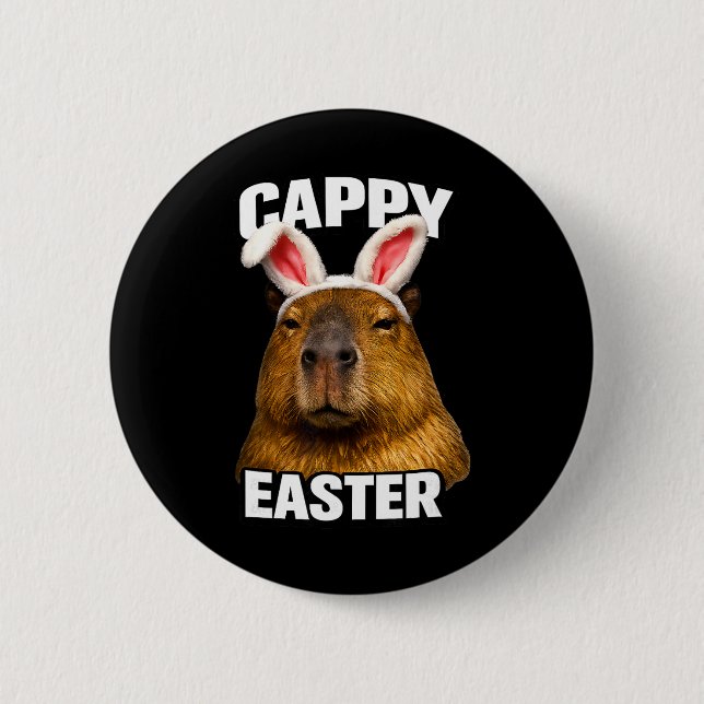 Bóton Redondo 5.08cm Meme engraçado do Cappy Easter Capyra  (Frente)