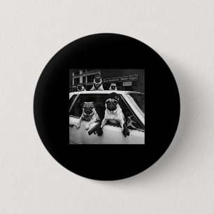 Bóton Redondo 5.08cm Meme engraçado do pug pug gângster estilo de rua