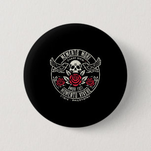 Bóton Redondo 5.08cm Memento Mori, Amor Fati, Filosofia Stoic Pr