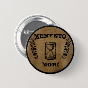 Bóton Redondo 5.08cm memento mori, aspas latinas