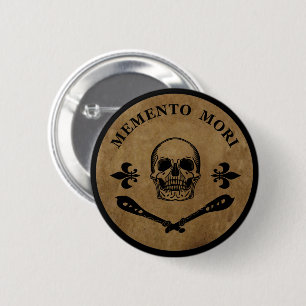 Bóton Redondo 5.08cm memento mori, frase latina