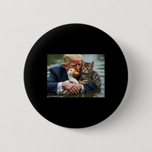Bóton Redondo 5.08cm Memes Engraçados do Gato e Pato de Trump Natal Hal