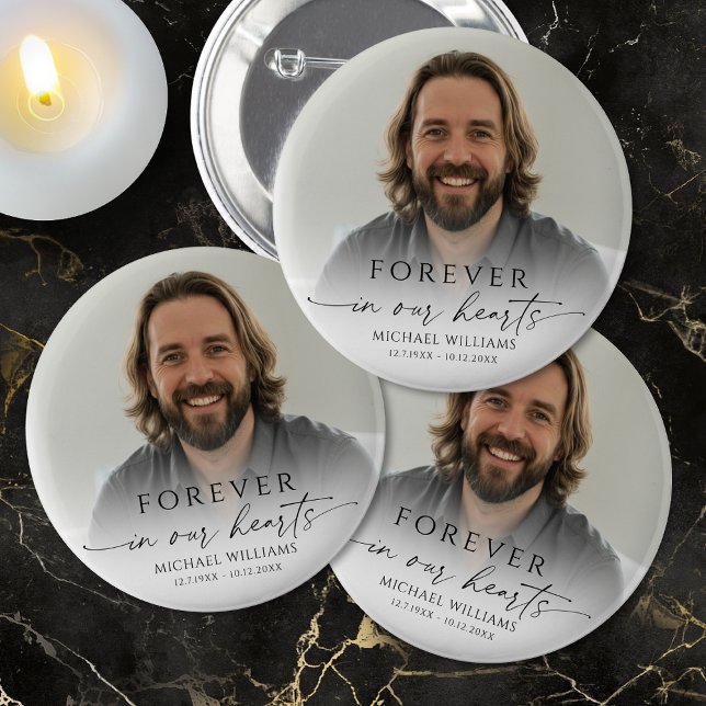 Bóton Redondo 5.08cm Memorial de Foto Personalizado (Criador carregado)