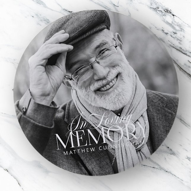 Bóton Redondo 5.08cm Memorial Loving Memorial Foto Moderna Simples (Criador carregado)