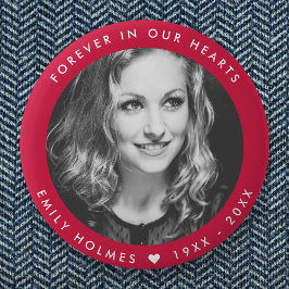 Bóton Redondo 5.08cm Memorial Moderno | Fotografia Funeral Rosa