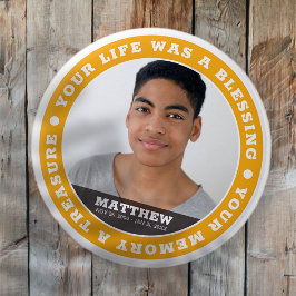 Bóton Redondo 5.08cm Memorial Moderno Simples Manutenção de Fotografias