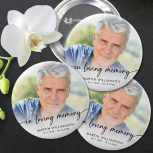 Bóton Redondo 5.08cm Memorial Na Memória Adoradora Foto Personalizada