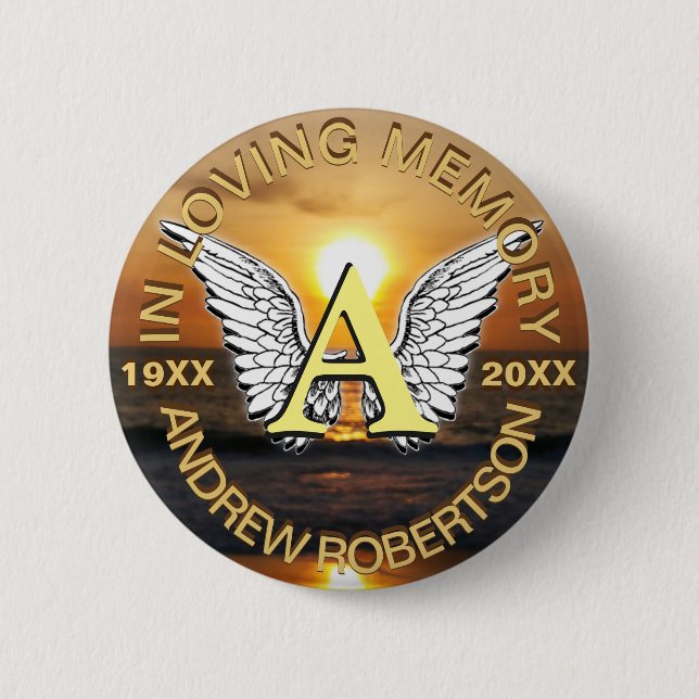 Bóton Redondo 5.08cm Memorial Sunset Monograma (Frente)