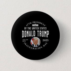 Bóton Redondo 5.08cm Memórias do Dia da Inauguração do Presidente Trump