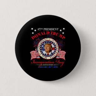 Bóton Redondo 5.08cm Memórias do Dia da Inauguração do Presidente Trump