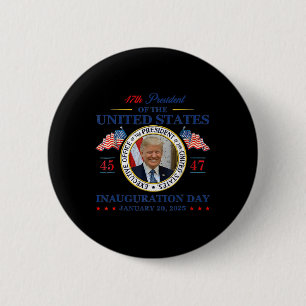 Bóton Redondo 5.08cm Memórias do Dia da Inauguração do Presidente Trump