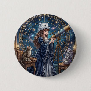Bóton Redondo 5.08cm Menina Anime de Astronomia Mágica - Sonhos & Devan