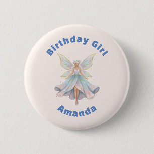 Bóton Redondo 5.08cm Menina Aniversariante Anjo Mágico Cores Pastel