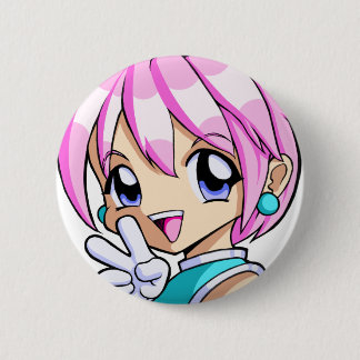 Bóton Redondo 5.08cm Menina bonito do Anime