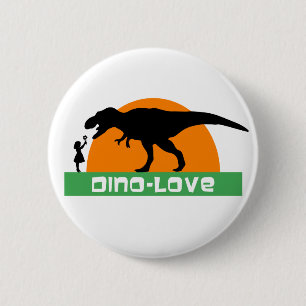 Bóton Redondo 5.08cm Menina e dinossauro