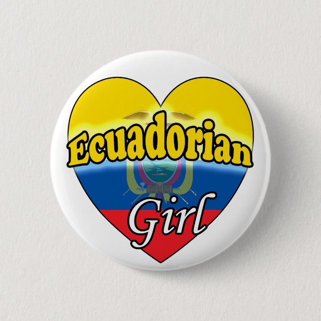 Bóton Redondo 5.08cm Menina equatoriana (Frente)
