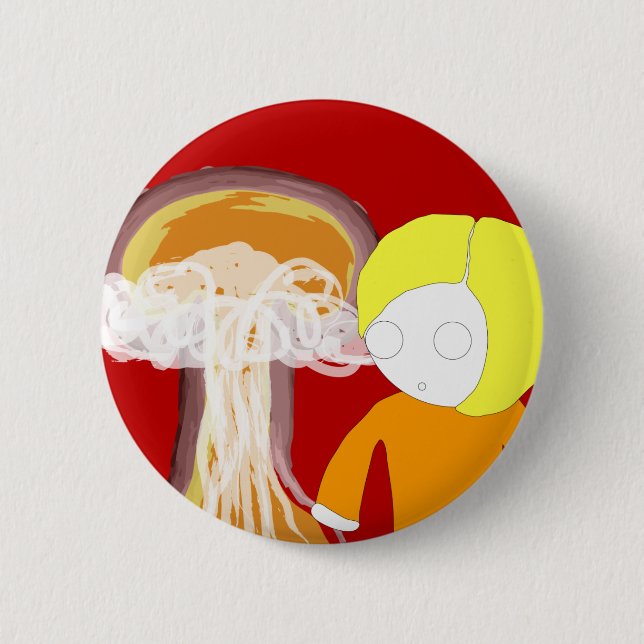 Bóton Redondo 5.08cm Menina nuclear (Frente)