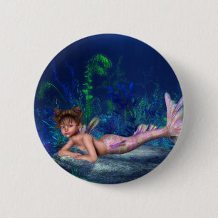 Bóton Redondo 5.08cm Menina pequena da sereia de Maggie