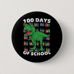Bóton Redondo 5.08cm Meninas Crianças Estudantes T Rex 100 Dias De Esco