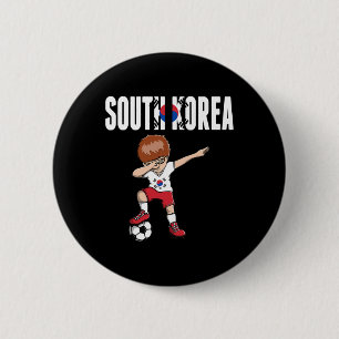 Bóton Redondo 5.08cm Menino do Futebol Dabbing Fã de Futebol da Coreia 