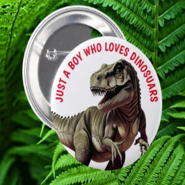 Bóton Redondo 5.08cm Menino que Ama Dinossauros