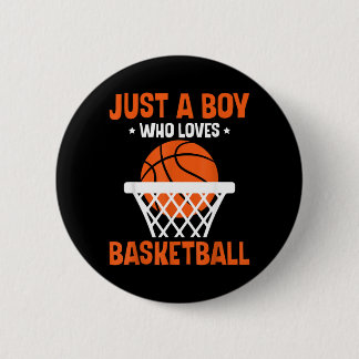 Bóton Redondo 5.08cm Meninos Apenas Um Menino Que Ama Basquete Bbasquet