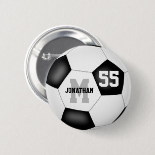 Bóton Redondo 5.08cm meninos brancos negros jogando futebol personaliza