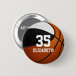 Bóton Redondo 5.08cm Meninos negros do time de basquetebol branco