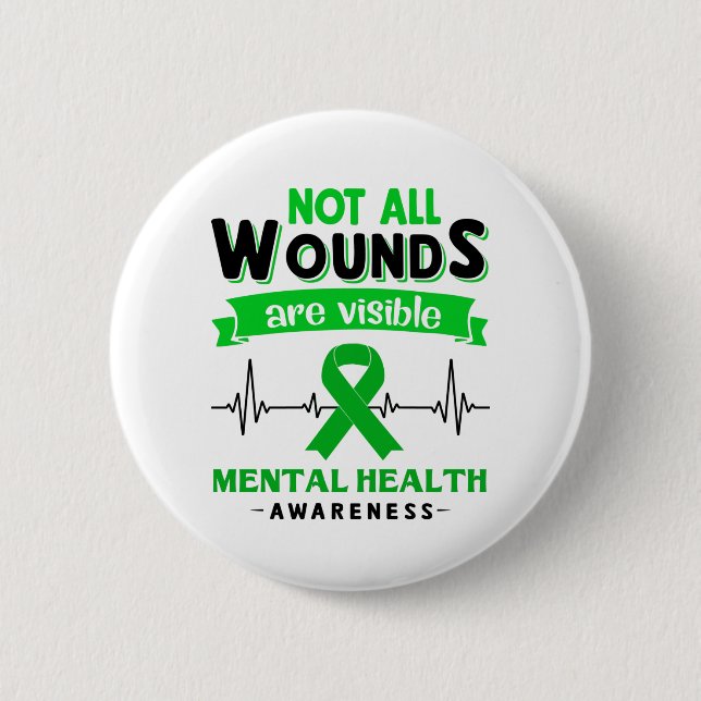 Bóton Redondo 5.08cm Mental Health Awareness Month Ribbon Gifts (Frente)