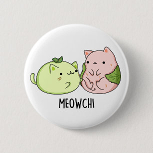 Bóton Redondo 5.08cm Meowchi Comida Cute Mochi Pun