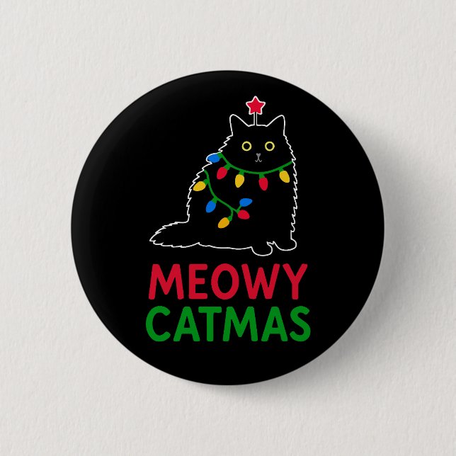 Bóton Redondo 5.08cm Meowy Catmas (Frente)