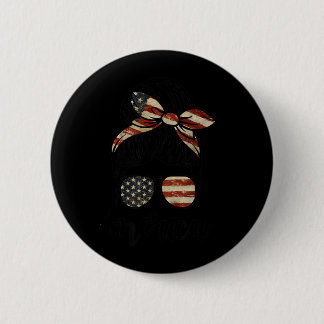 Bóton Redondo 5.08cm MERICA Coque Desgrenhado Celebrando o Dia da Indep