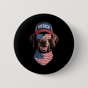 Bóton Redondo 5.08cm Merica Gsp Dog 4 De Julho Norte-Americano Flag Usa