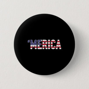 Bóton Redondo 5.08cm Merica - Patriótica Flag Usa Estados Unidos Améric
