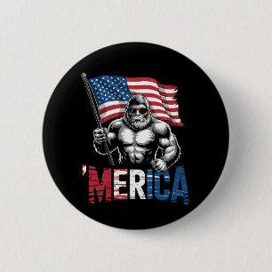 Bóton Redondo 5.08cm Merica Pé Grande Bandeira Americana Patriótica 4 D