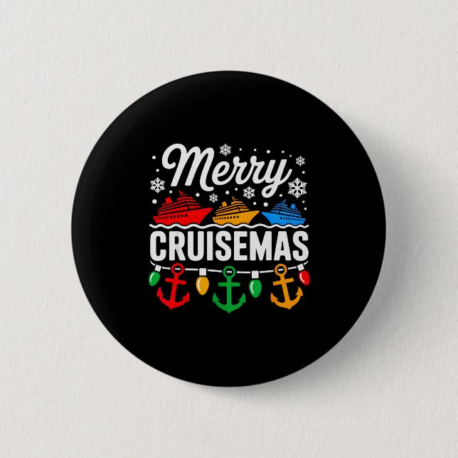 Bóton Redondo 5.08cm Merry Cruisemas Christmas Family Cruisin Funny Cru (Frente)
