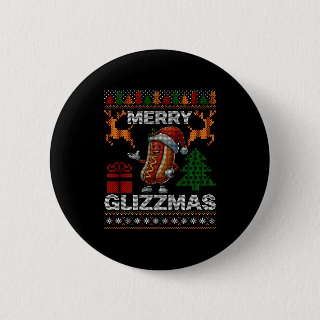 Bóton Redondo 5.08cm Merry Glizzmas -christmas Glizy Matching Family Ug (Frente)