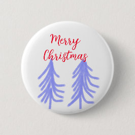 Bóton Redondo 5.08cm Merry Natal - Pinheiros de pinheiros roxos