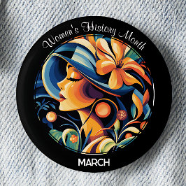 Bóton Redondo 5.08cm Mês da História da Mulher