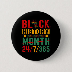 Bóton Redondo 5.08cm Mês da História Negra 365 Um Mês Não Pode Segurar
