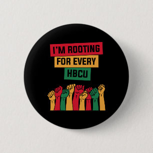 Bóton Redondo 5.08cm Mês da História Negra da Hbcu Estou Torcendo Por C