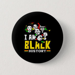 Bóton Redondo 5.08cm Mês da História Negra Eu Sou História Negra Africa