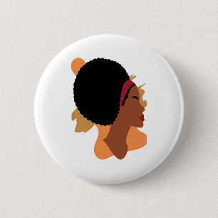 Bóton Redondo 5.08cm Mês da História Negra Minimalista Rainha Melanina
