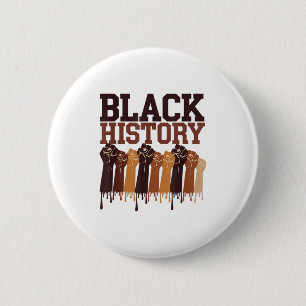 Bóton Redondo 5.08cm Mês da História Negra Símbolo das Mãos Afro Motiva