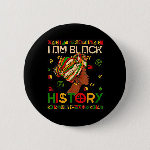 Bóton Redondo 5.08cm Mês da História Negra Sou História Negra Mulher Ne