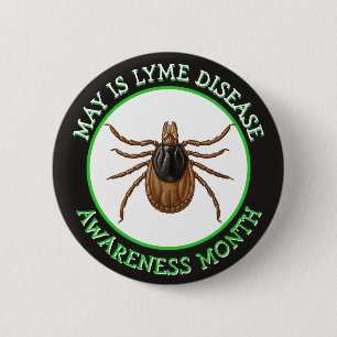Bóton Redondo 5.08cm Mês de Conscientização da Doença de Lyme Carrapa