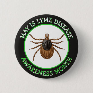 Bóton Redondo 5.08cm Mês de Conscientização da Doença de Lyme | Carrapa