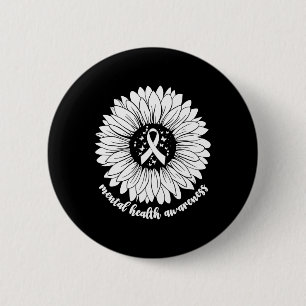 Bóton Redondo 5.08cm Mês de Conscientização da Saúde Mental Sunflower G